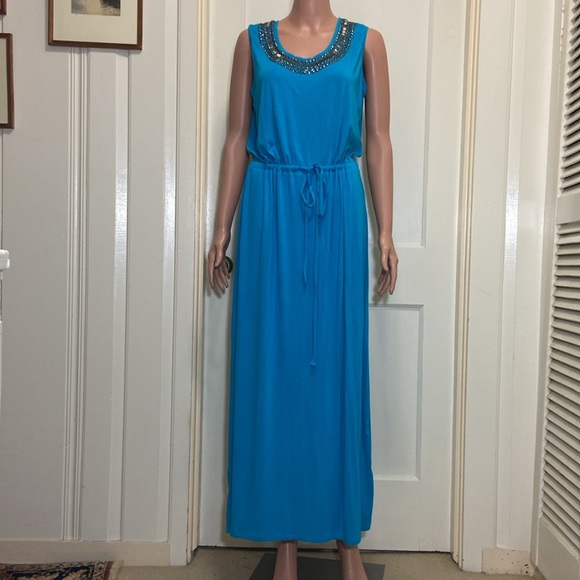 Large Kyle by Kyle Richards Sleeveless Aquamarine Maxi Dress - Picture 1 of 16